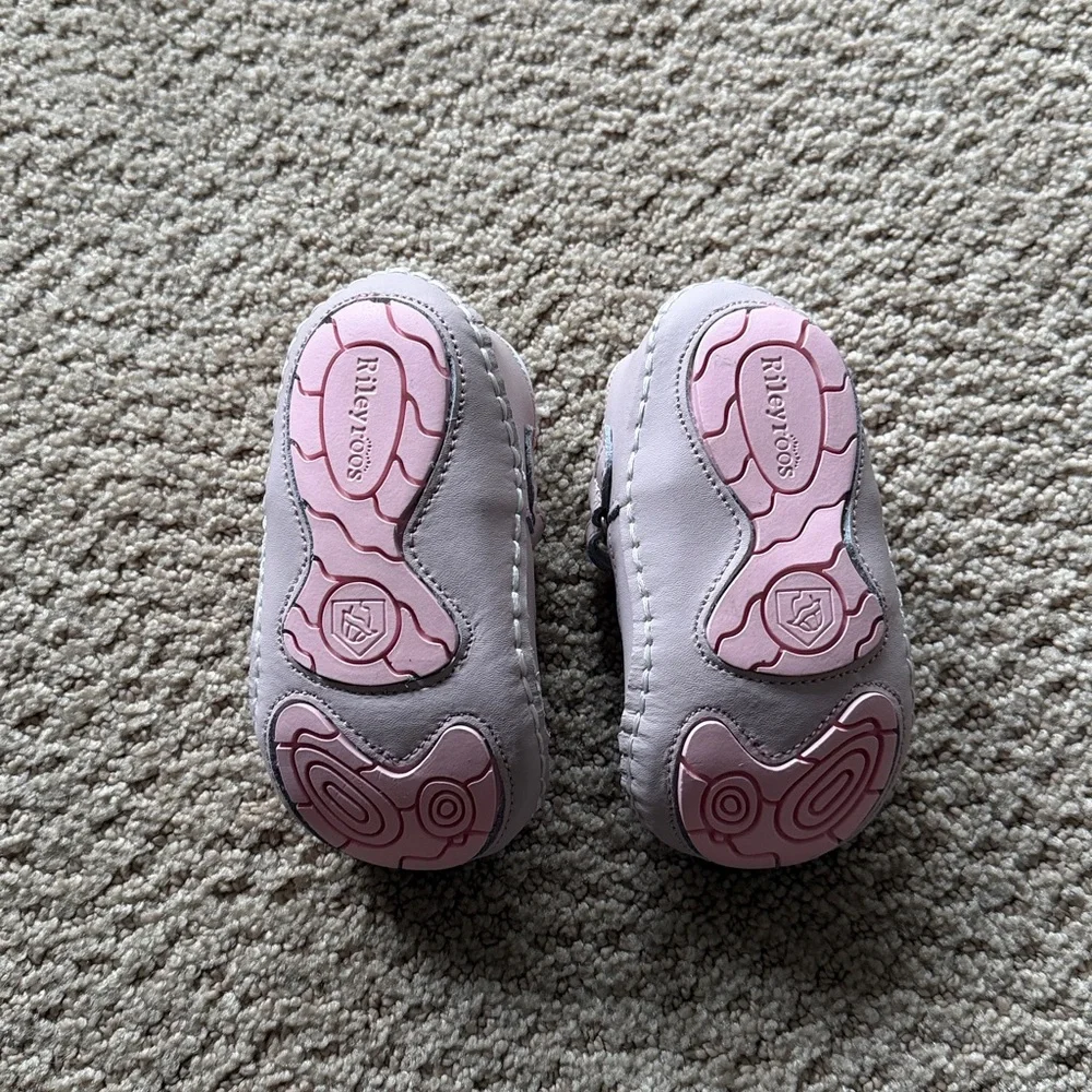 Vibrant Light pink and white Carley Baby Walker Shoes - Rileyroos